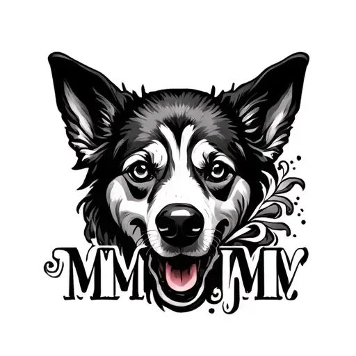 waves sun dog kids initials mbm atm and husband jjm tattoo design idea