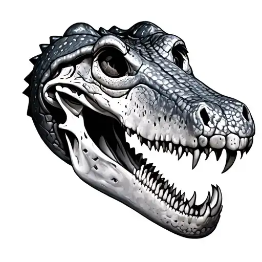 alligator skull mean tattoo design idea