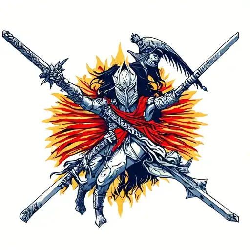 Artorias And Sif tattoo design idea