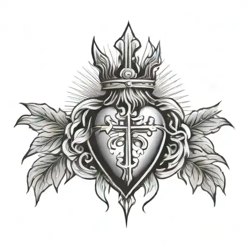 sacred heart of jesus  tattoo design idea