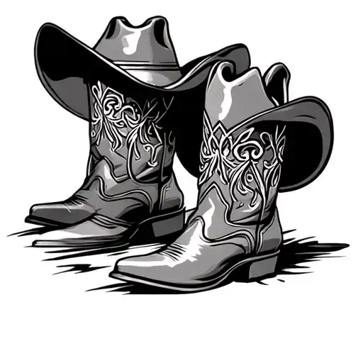 Cowboy Hat And Boots tattoo design idea