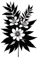 fireweed flower line work  tattoo design idea