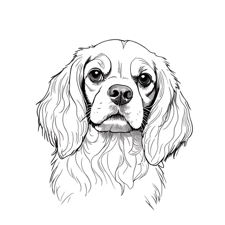 Cavalier King Charles Spaniel tattoo design idea