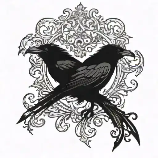 raven tattoo design idea
