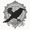 raven tattoo design idea