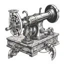 Angle grinder and sewing machine tattoo design idea