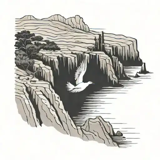 cliffs, nature, ben howard, sea. birds tattoo design idea