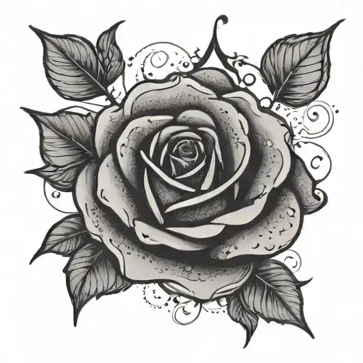 galaxy and rose  tattoo design idea