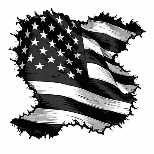 Torn American Flag tattoo design idea
