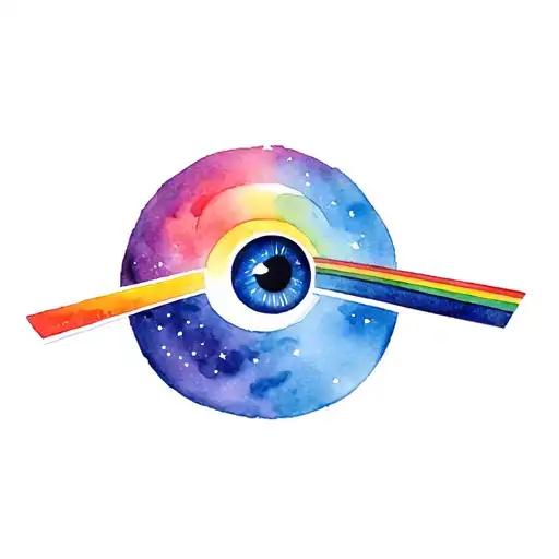 dark side of the moon with an eye inside tattoo design idea