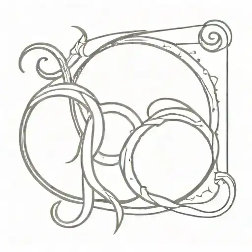 capricorn, gemini and scorpio sign intertwined tattoo design idea