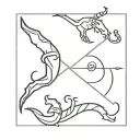 capricorn, gemini and scorpio sign intertwined tattoo design idea