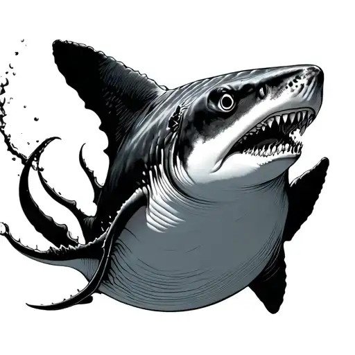 whale shark swimming tattoo design idea