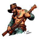 shirtless lumberjack tattoo design idea