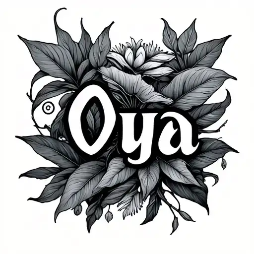"Oya" plants intertwined tattoo design idea