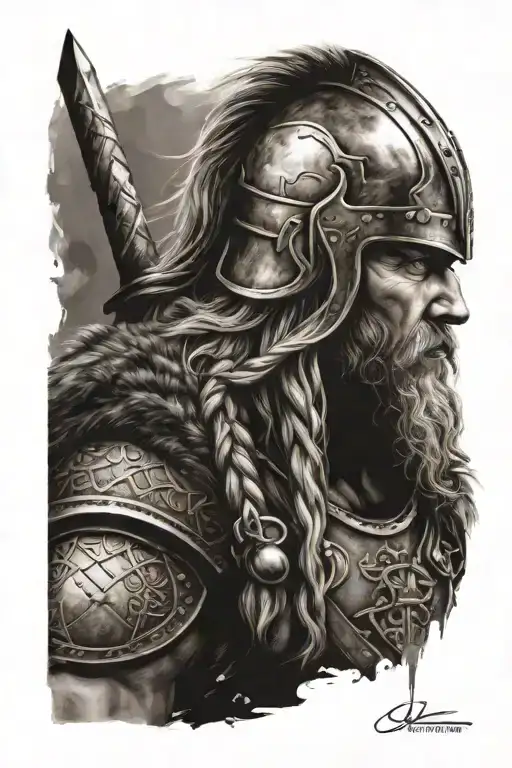 viking warrior tattoo design idea