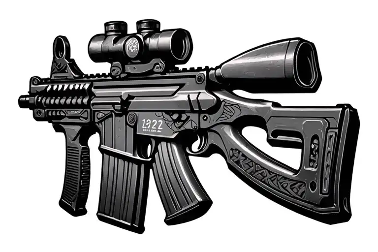 1312 looks like a ak 47 rifle tattoo design idea