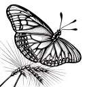 A butterfly in a wheat field in the French countryside tattoo design idea