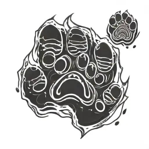 naruto seal mark and dog paw print tattoo design idea