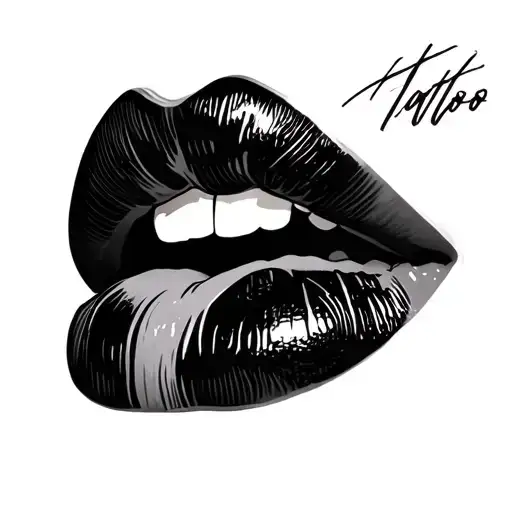 Lip tattoo design idea