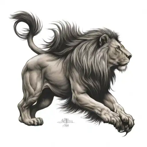 lion with Maximus tattoo design idea