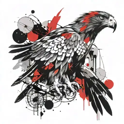 hawk winter tattoo design idea