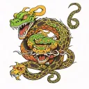 snake, monkey, dragon tattoo design idea