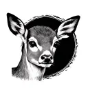Baby Deer staring straight ahead tattoo design idea