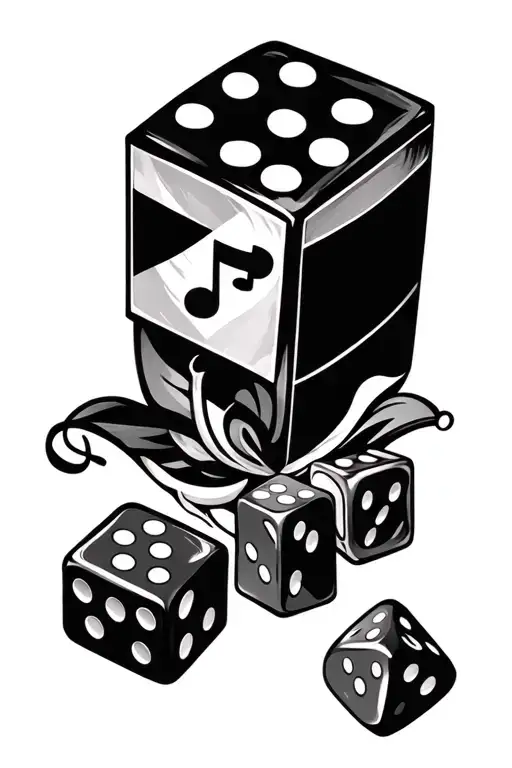 Rollin dice with black flag music for life tattoo tattoo design idea