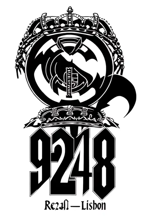 "92:48-Lisbon" Real Madrid logo,Batman,Taurus,Naruto,Dragon Ball Z tattoo design idea