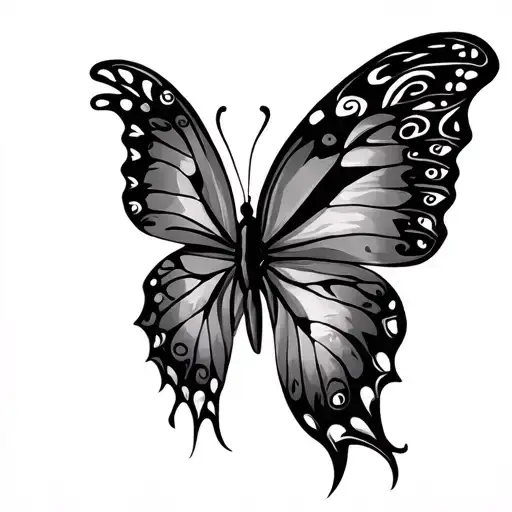 tribal butterfly tattoo design idea