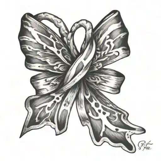 ptsd awareness ribbon tattoo design idea