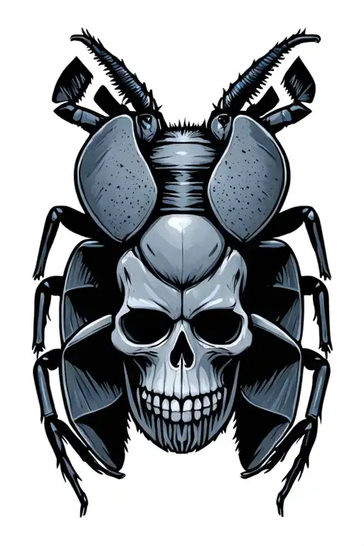 ghost bug that mimics a skull tattoo design idea