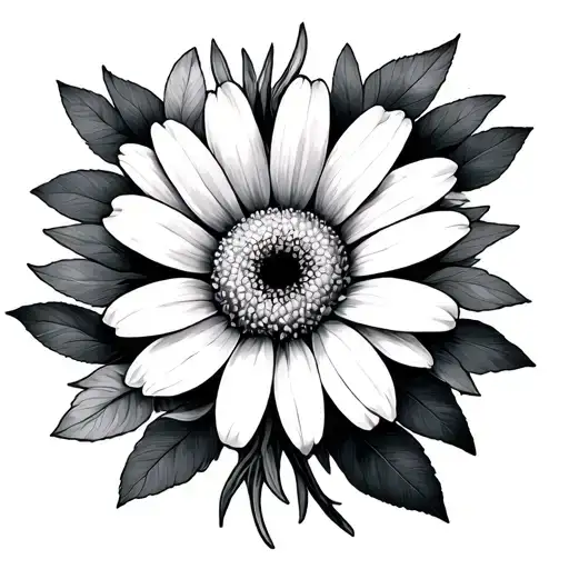 Daisy, Aster and gladioulus minimalist sister tattoo tattoo design idea