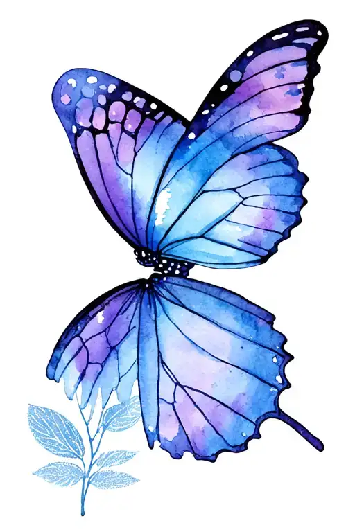 butterfly with thumb print tattoo design idea