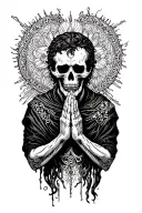 Father Death praying tattoo design idea