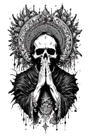 Father Death praying tattoo design idea