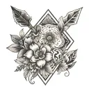 simple bohemian arrow dog paw flowered with symbols moral strength friendship patience kindness tattoo design idea