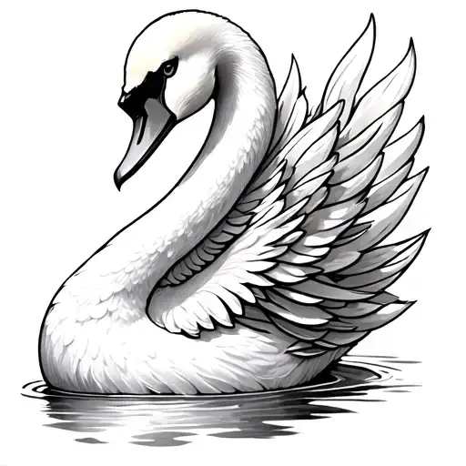 a swan with cunning pesonality and not belive in impossible tattoo design idea