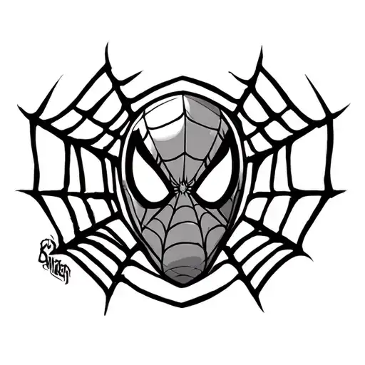 spiderman logo in web tattoo design idea