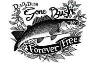 "    Dad Gone Bush Forever Free" "Gone Bush Forever Free " memorial tattoo for dad who loved fishing and hinting tattoo design idea