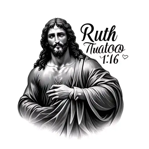 Ruth 1:16 Jesus Lineman Love tattoo design idea