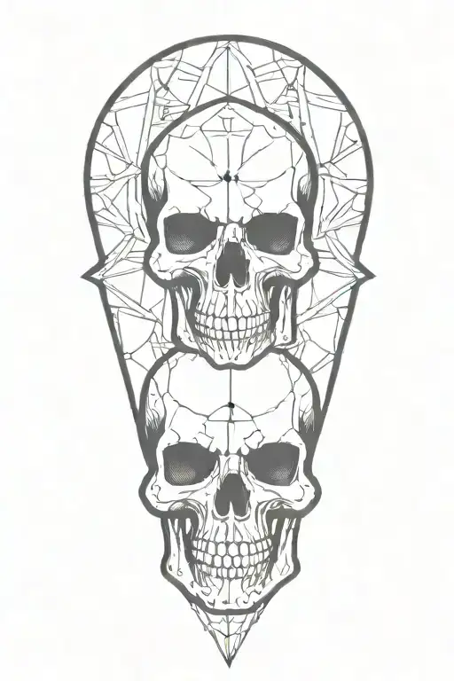 outdoors with skulls tattoo design idea