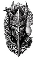 Celtic knight tattoo design idea