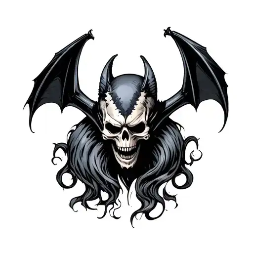 death bat tattoo design idea
