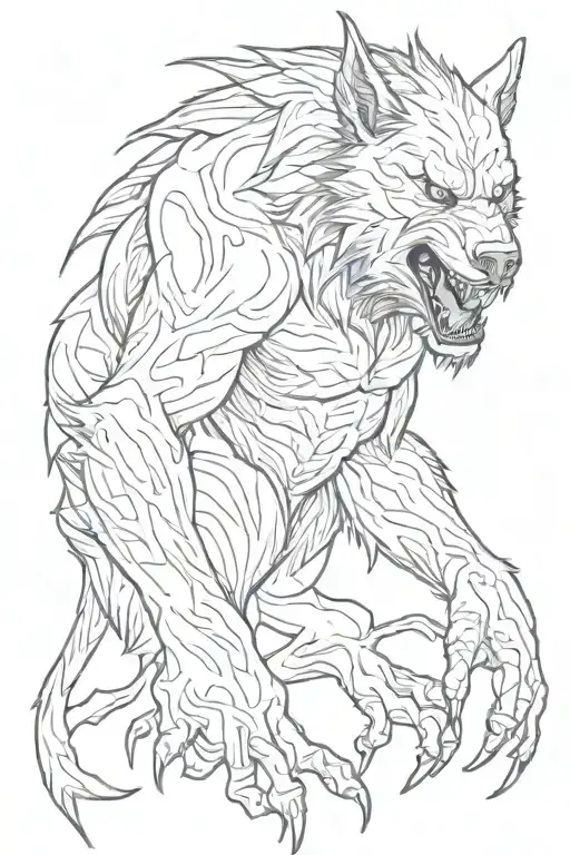 werewolf tattoo design idea