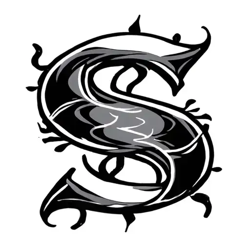 "S" calligraphy style tattoo design idea
