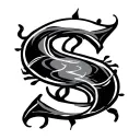 "S" calligraphy style tattoo design idea