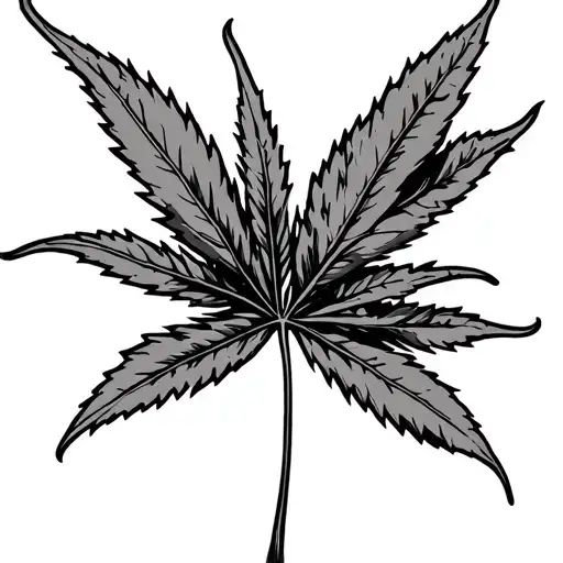 hemp leaf tattoo design idea