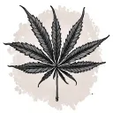 hemp leaf tattoo design idea